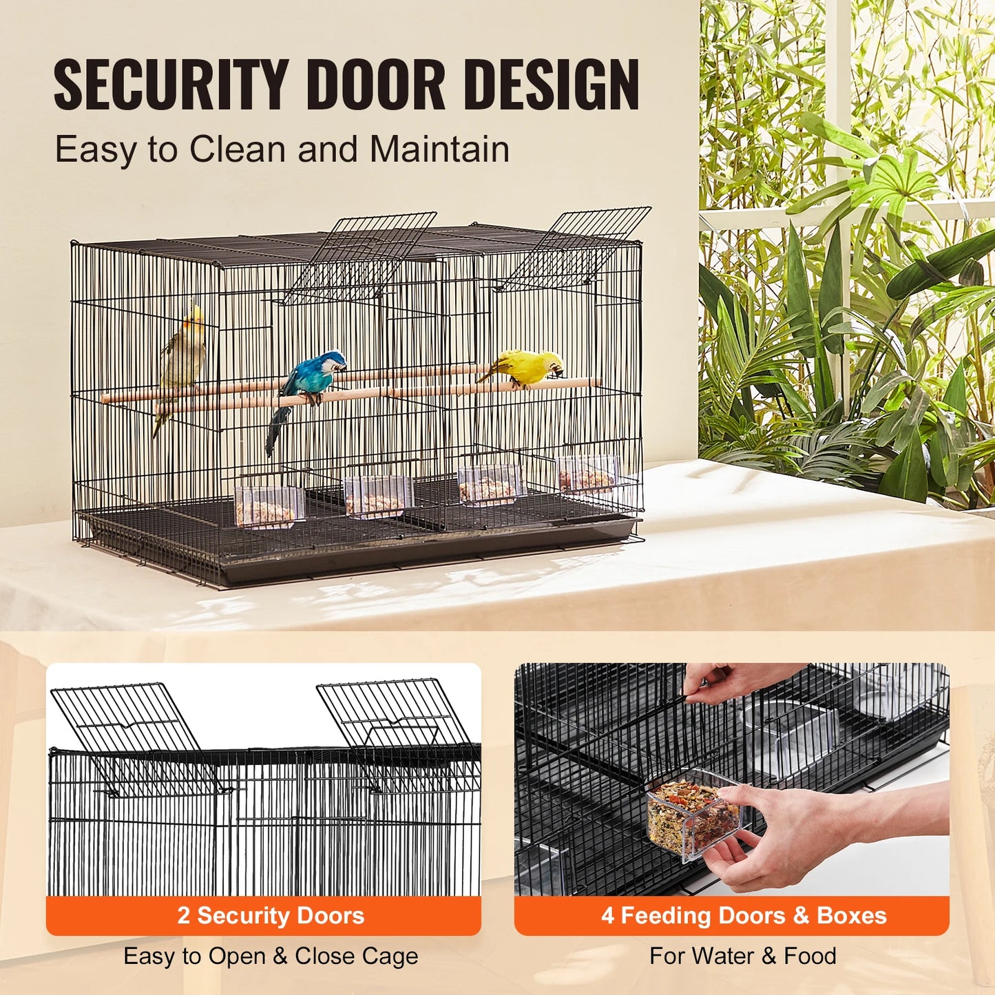 SucceBuy Flight Bird Cage With Divider For Travel And Pet Birds