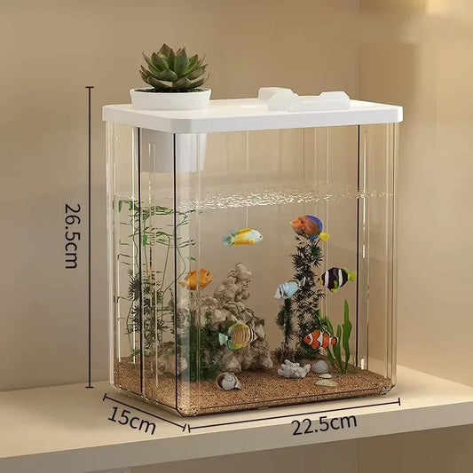 Feature Betta Desktop Aquarium Glass Clear Acrylic Tank