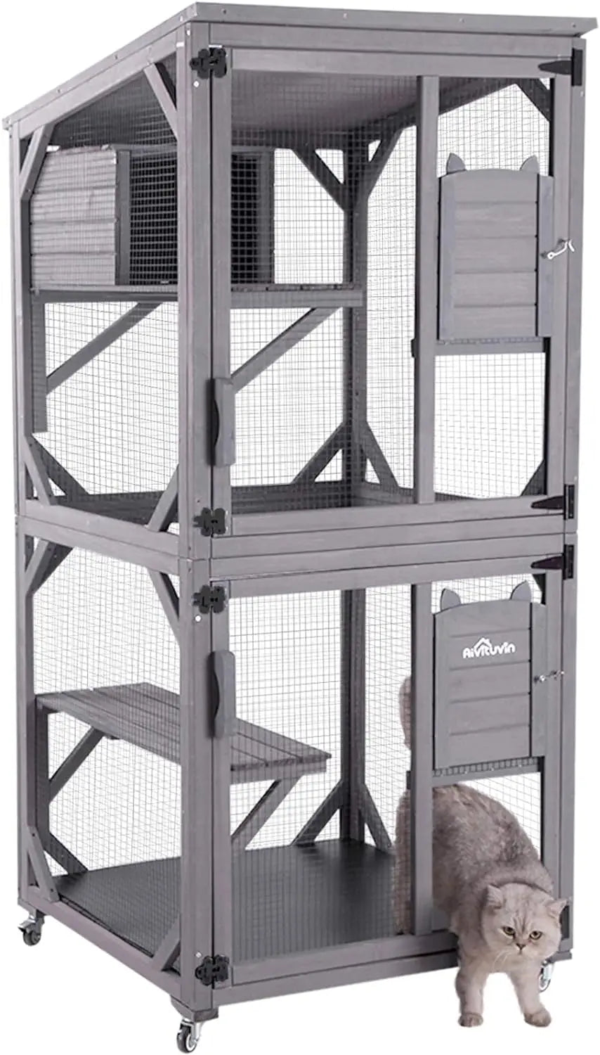 RBX Catio On Wheels Outdoor Cat Enclosure With Roof