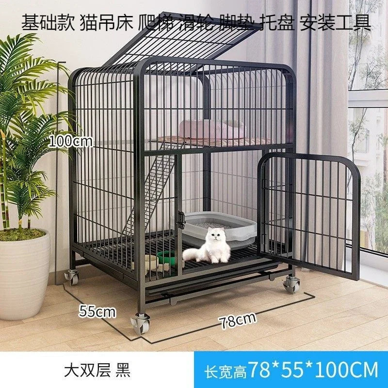 Hign Concerned CX Cat Cage Indoor Villa Two Floors Cat Nest