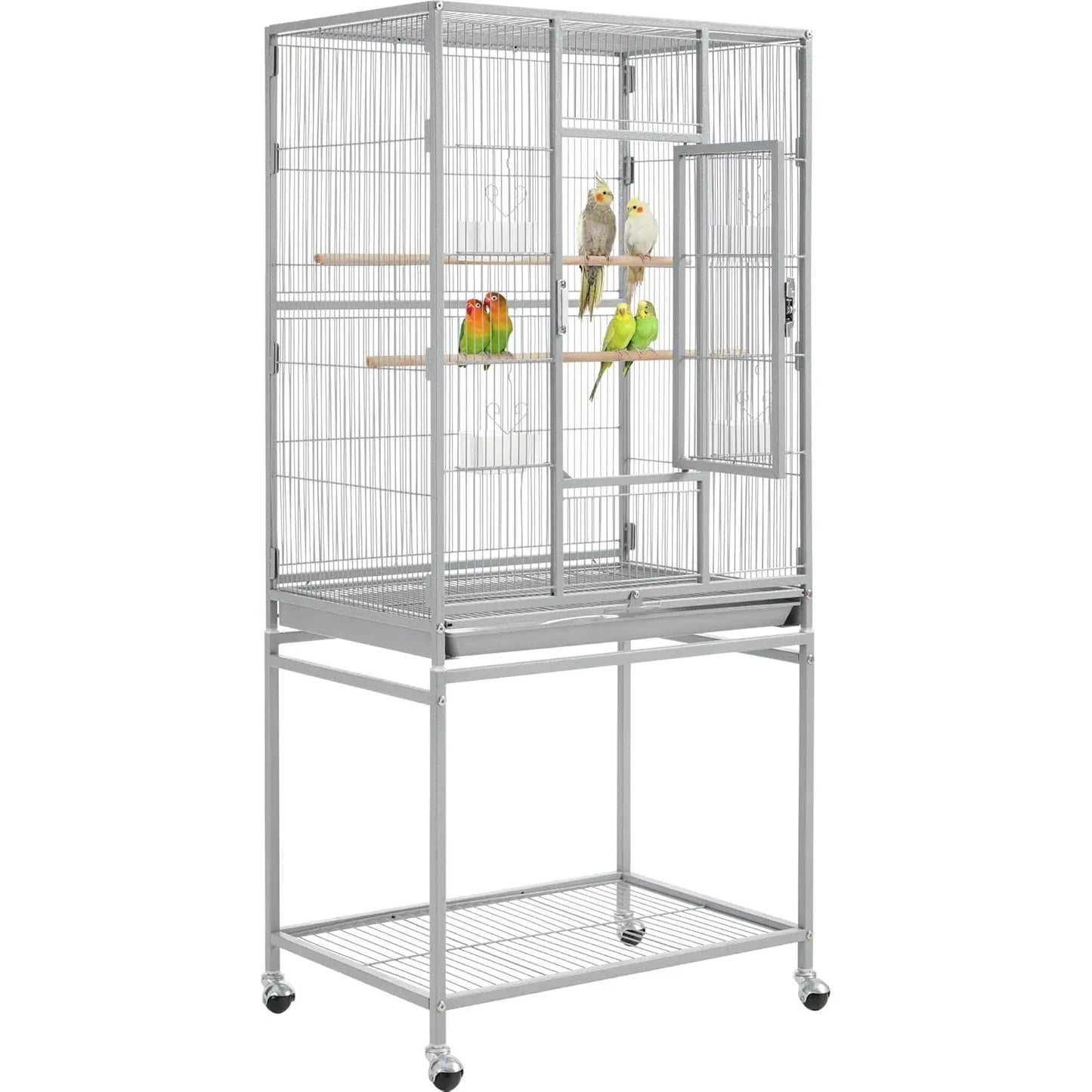 Wrought Iron Standing Parrot Cage For Small Birds Indoor Outdoor
