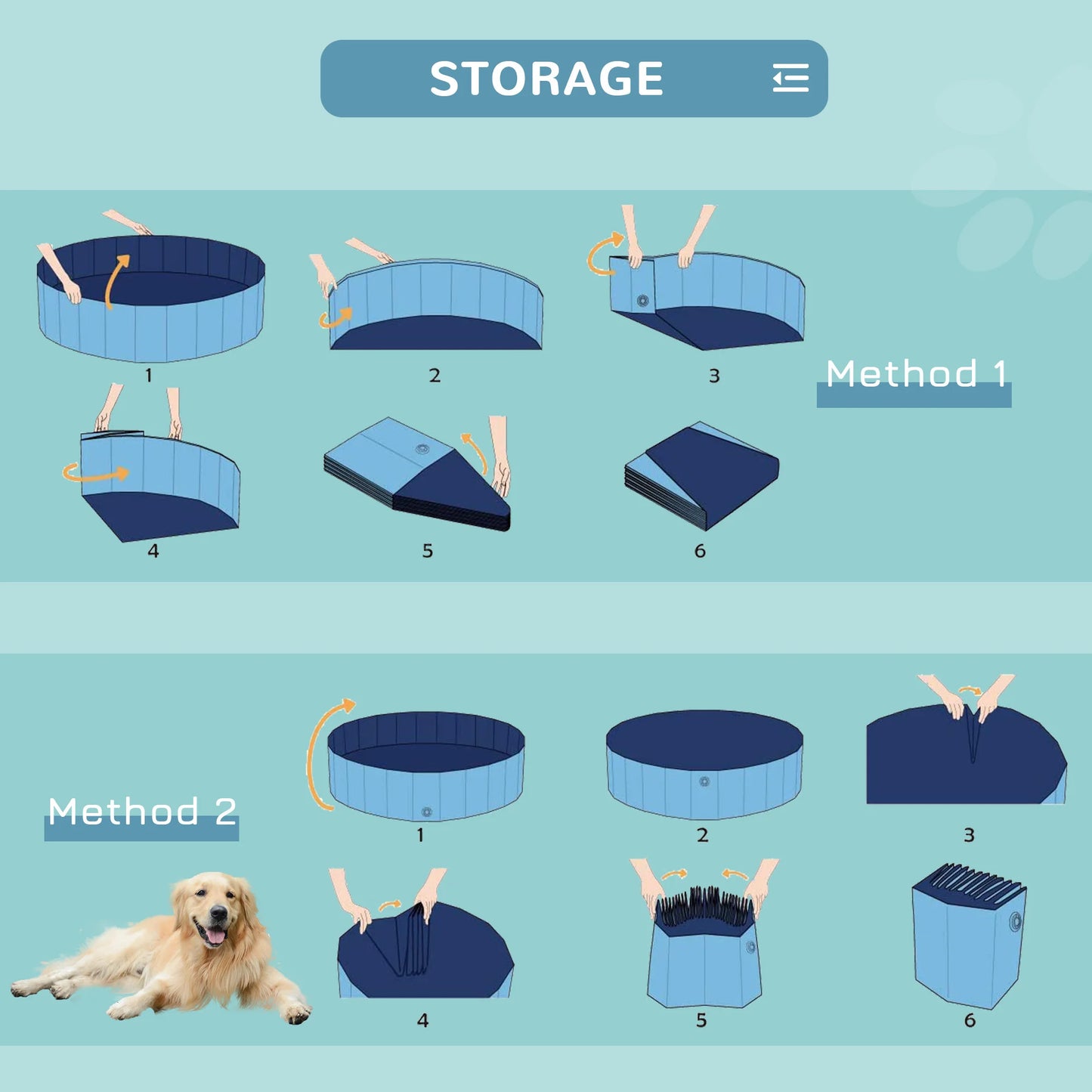 Foldable Pet Swimming Pool Portable Bathing Tub Anti Slip