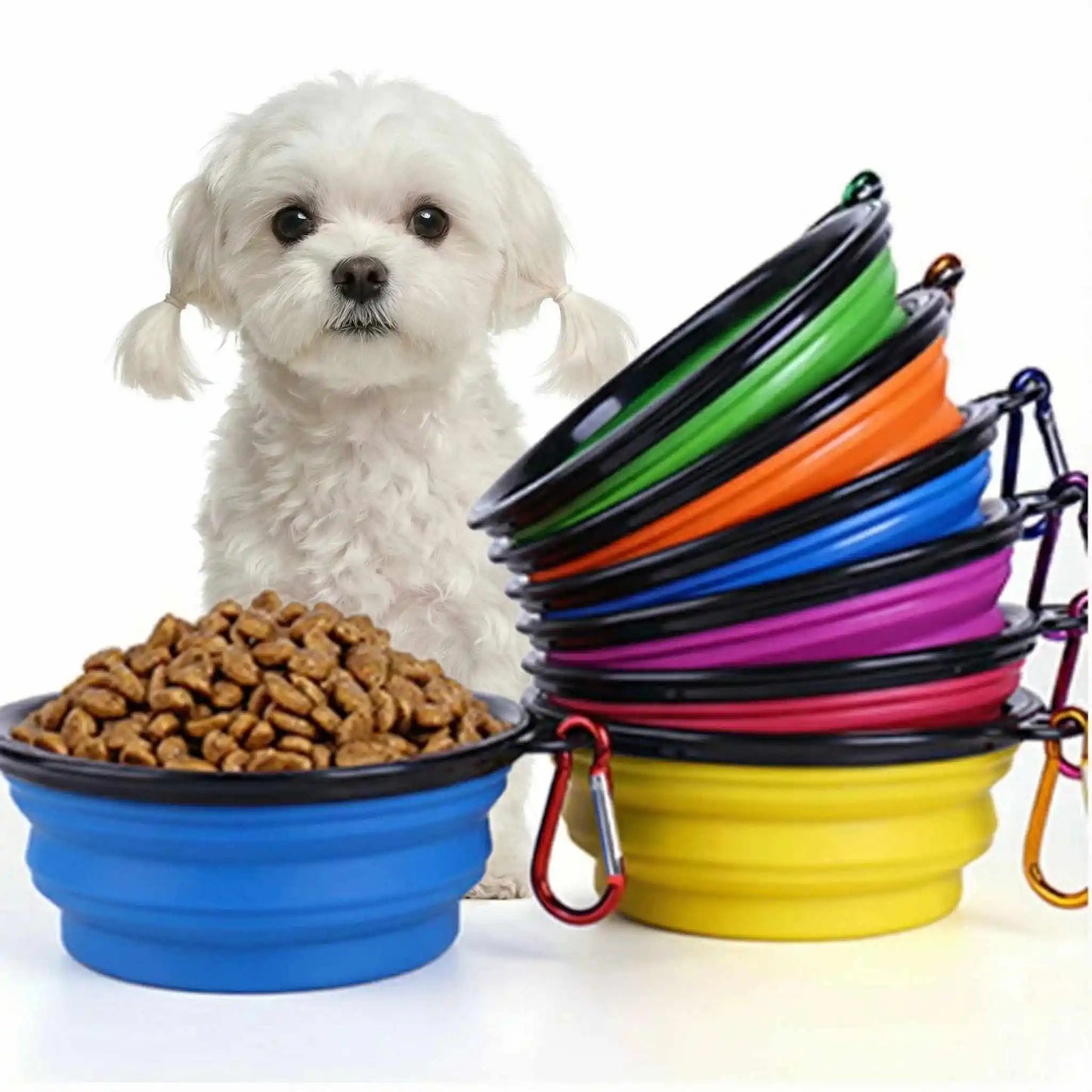 Bayto Portable Foldable Pet Food Bowl for Cats and Dogs