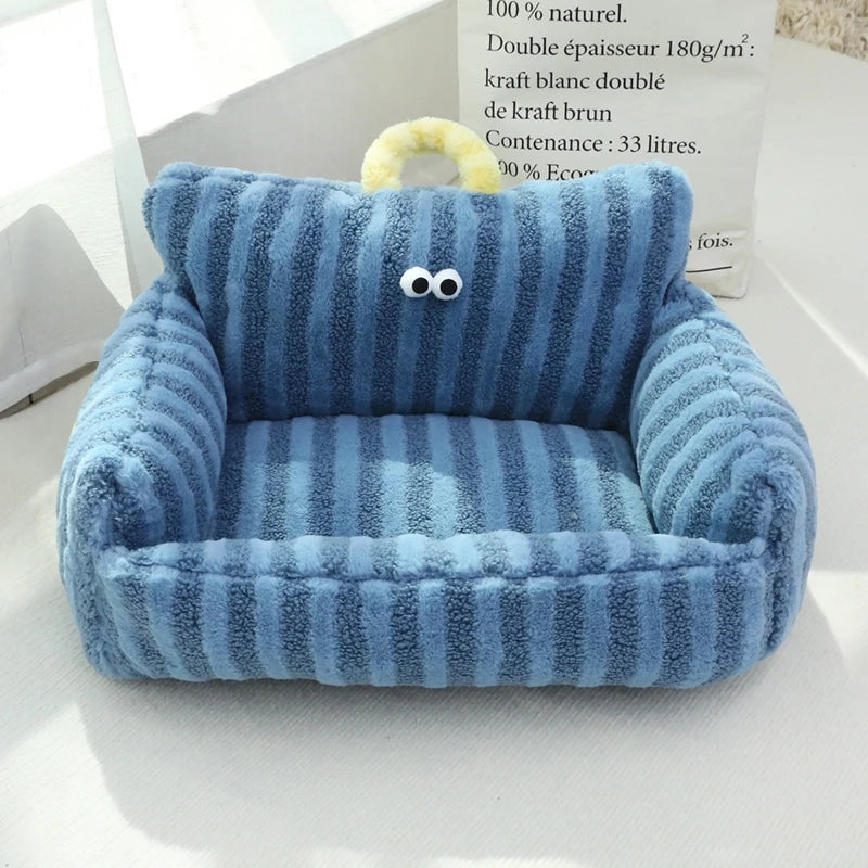 Linen Winter Warm Pet Bed Sofa For Small Dogs Cats