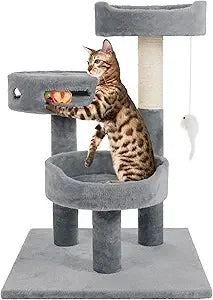 Breed Cat Tree 3 Tier Tower With Sisal Scratching Post