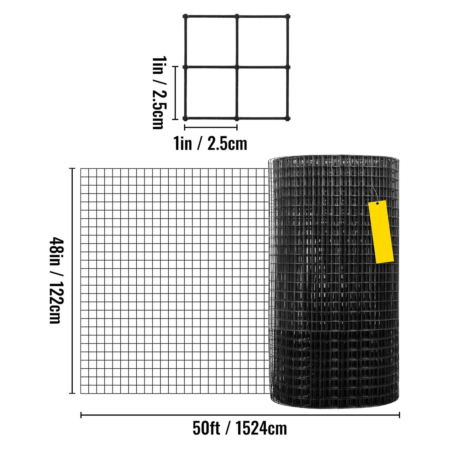 SucceBuy Vinyl Coated Welded Wire Fence Hardware Cloth 16 Gauge