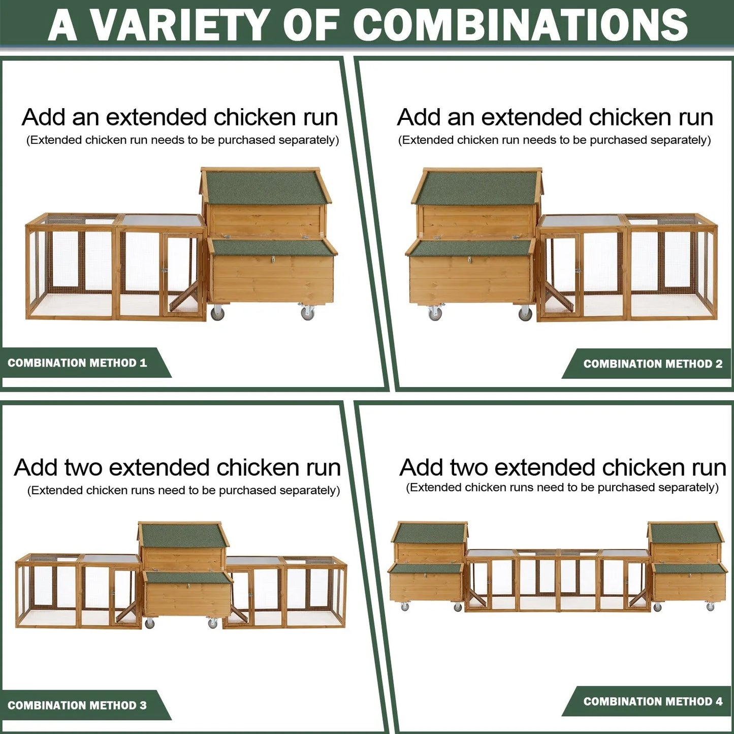 Mobile Chicken Coop With 6 Nesting Boxes And 4 Wheels