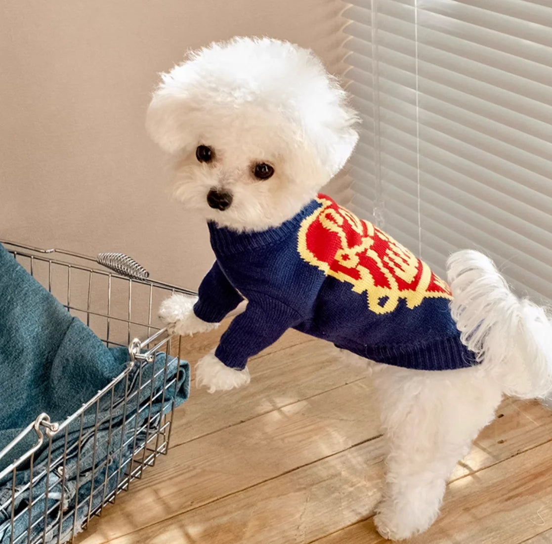 Cute French Fries Printed Cotton Pet Sweater Jacket