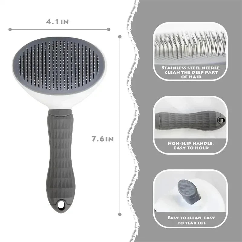 AEHOME Self Cleaning Hair Brush For Dogs Cats Dematting Comb