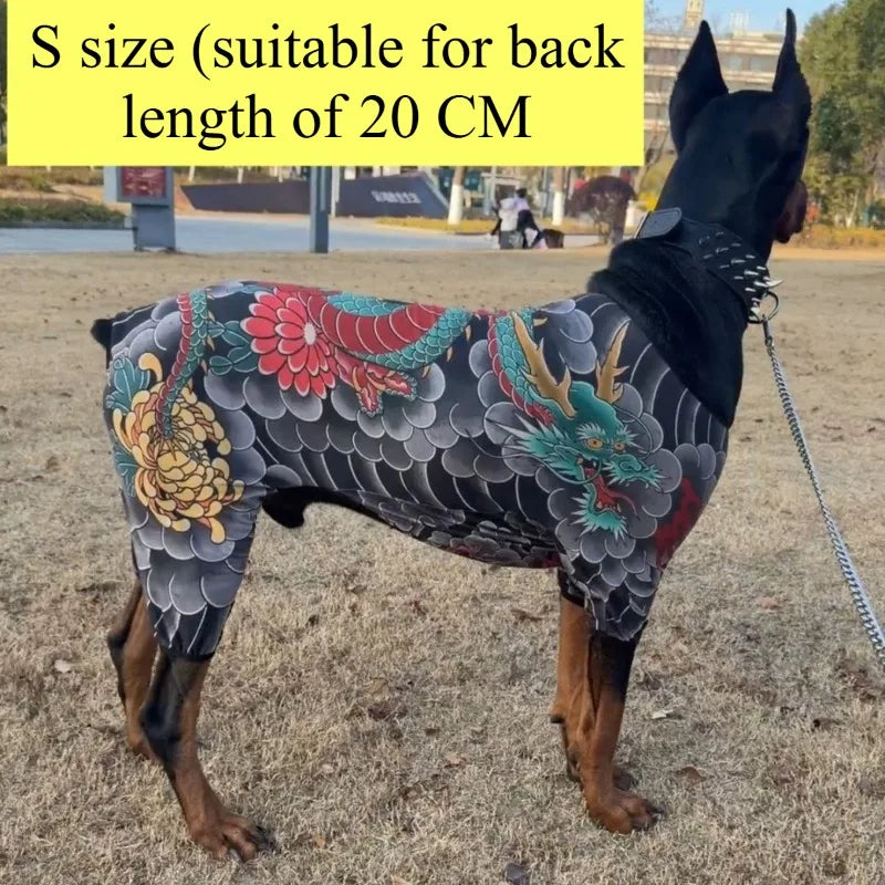 Dog Tattoo Print Shirt For Pets Four Seasons Dog Apparel