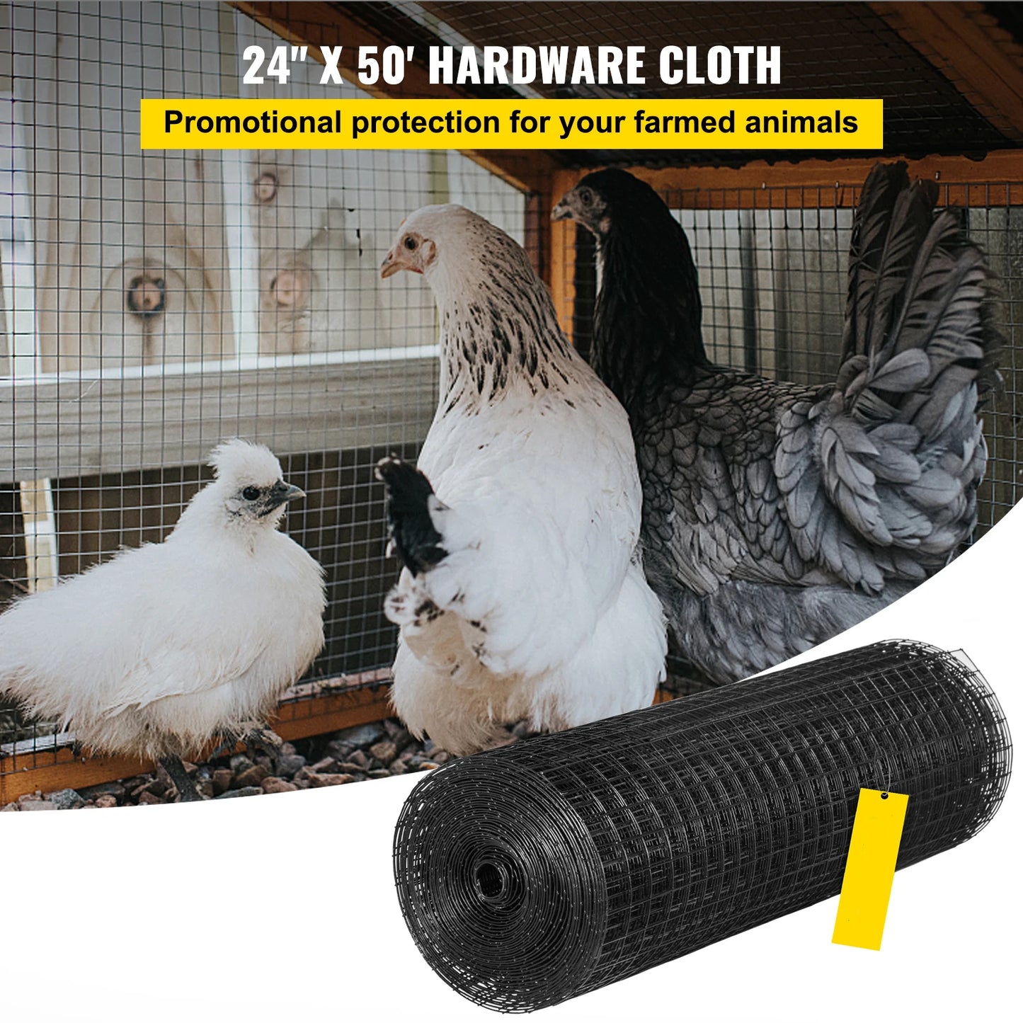 SucceBuy Vinyl Coated Welded Wire Fence Hardware Cloth 16 Gauge