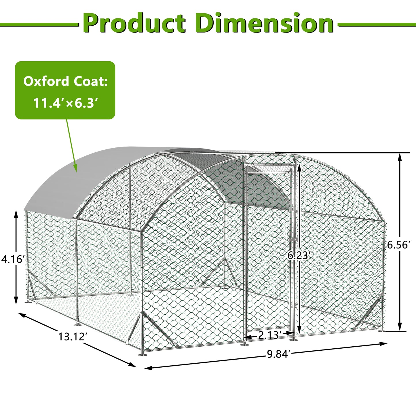 Metal Chicken Coop Walk In Chicken Run With Waterproof Cover