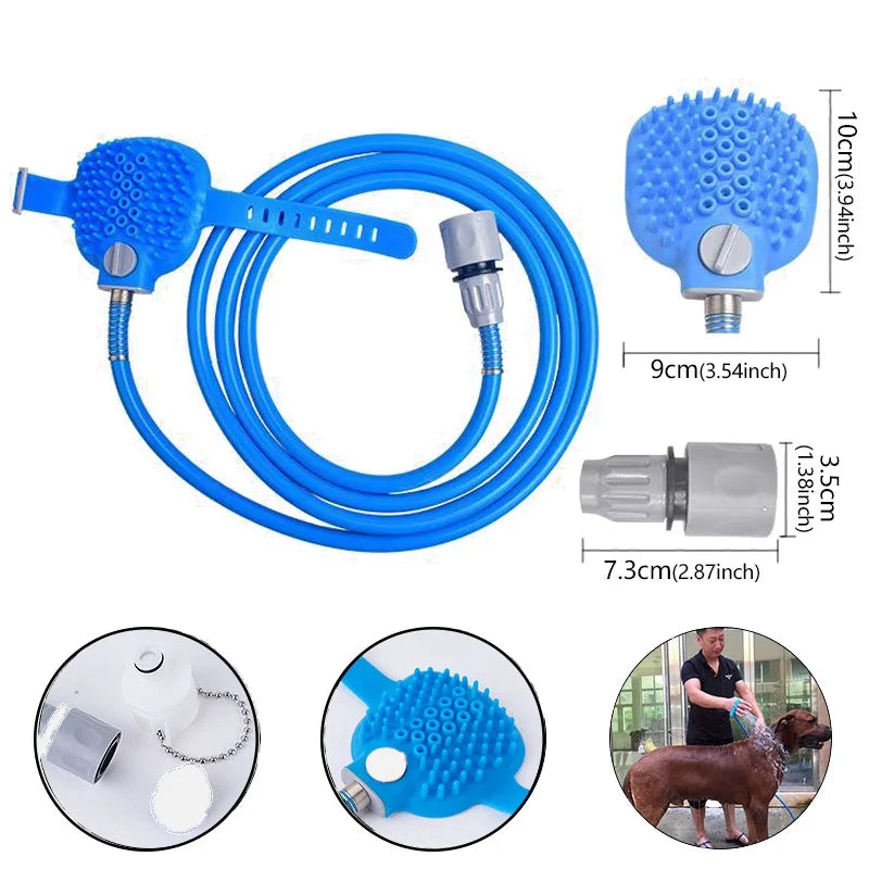 Dual Pet Bathing Brush And Shower Tool For Dogs Cats