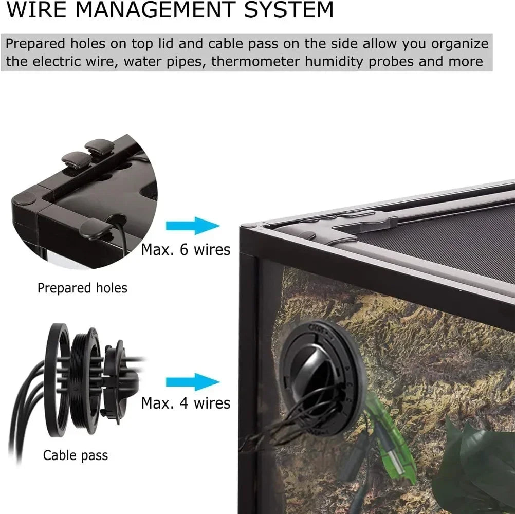Hign-concerned Front Opening Glass Reptile Tank Terrarium