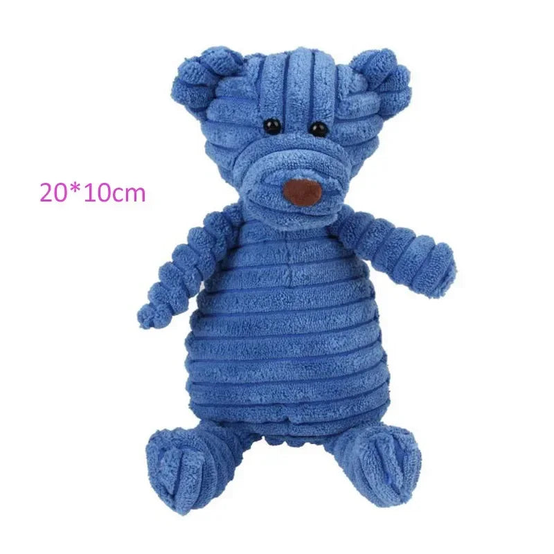 Corduroy Plush Dog Toy Bite Resistant Squeaky For All Dogs
