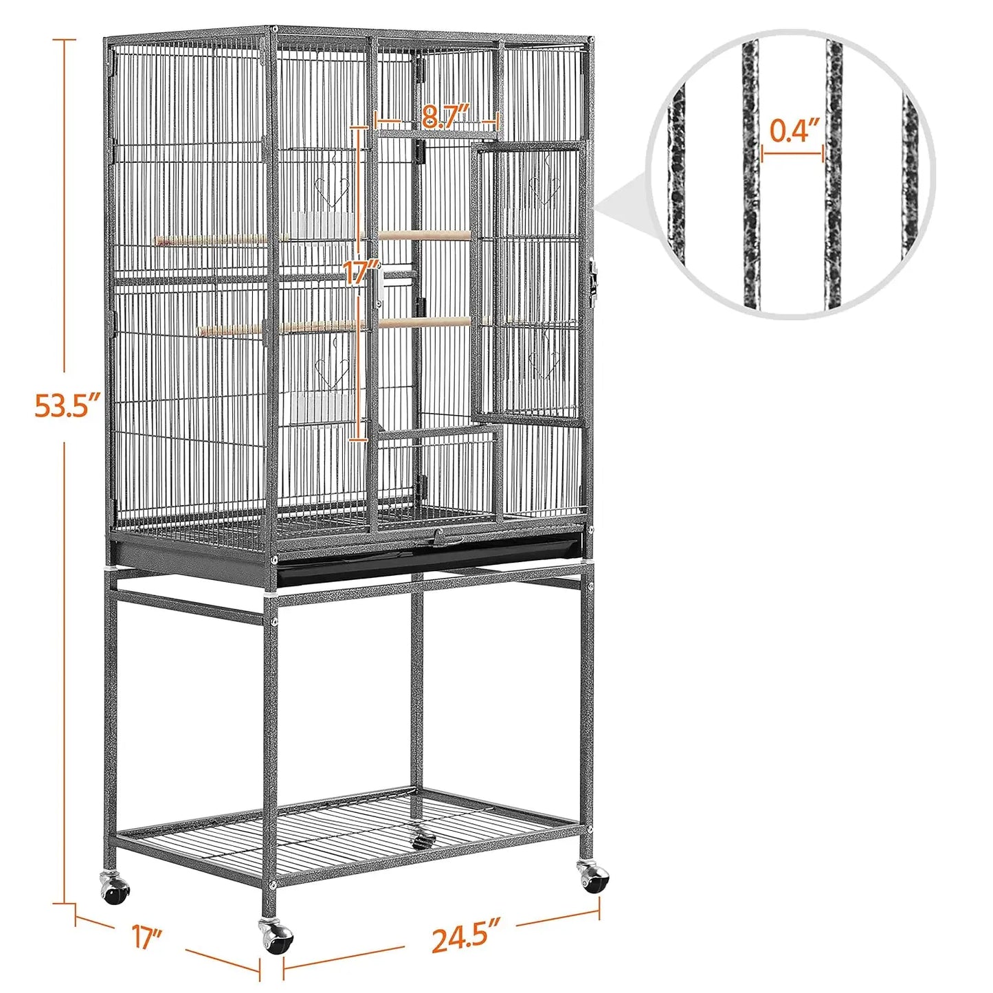 Wrought Iron Standing Parrot Cage For Small Birds Indoor Outdoor