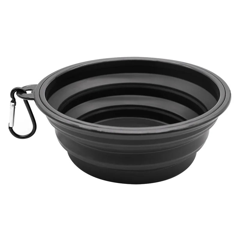 Folding Silicone Dog Feeder Bowl 2 In 1 Travel Dispenser