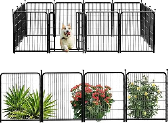 Hignconcerned Outdoor Metal Dog Fence Ten Panels For Yard