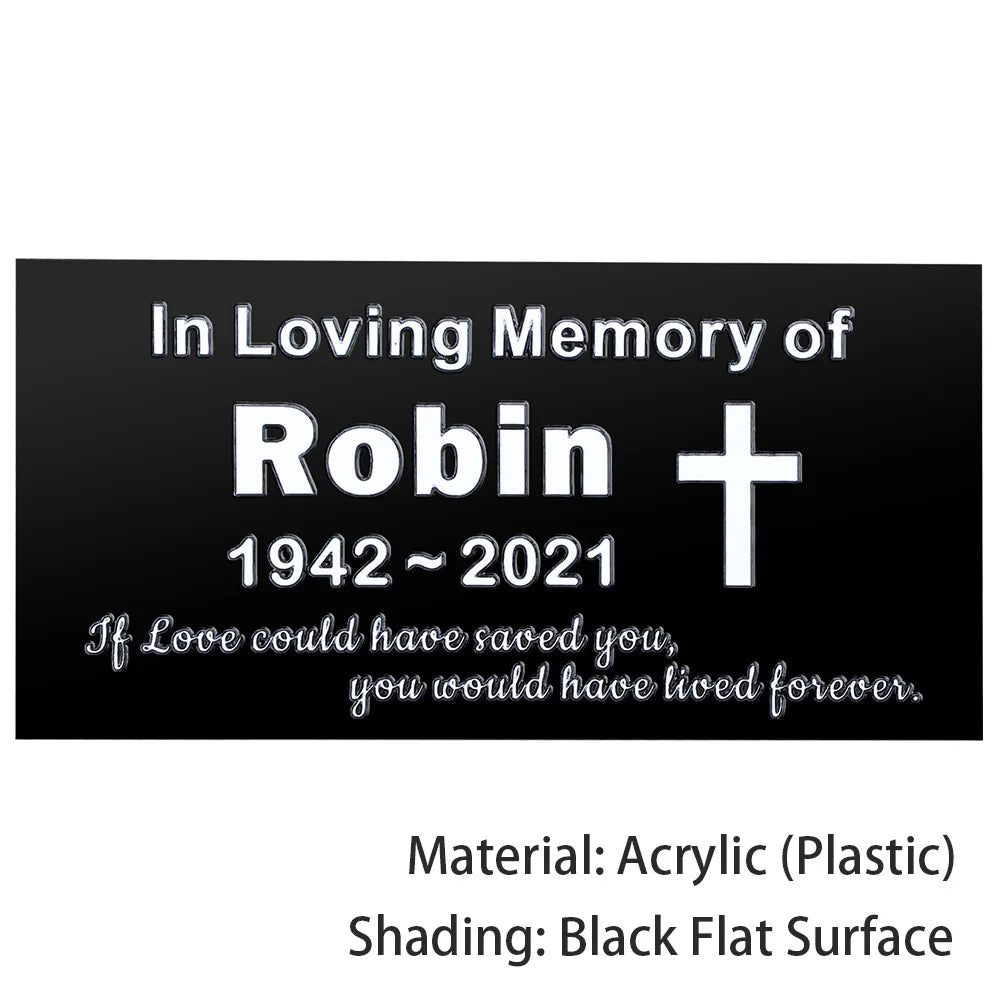 BILEEDA Personalized Memorial Plaque Engraved for Loved Ones Grave Marker
