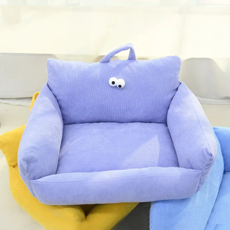 Linen Winter Warm Pet Bed Sofa For Small Dogs Cats