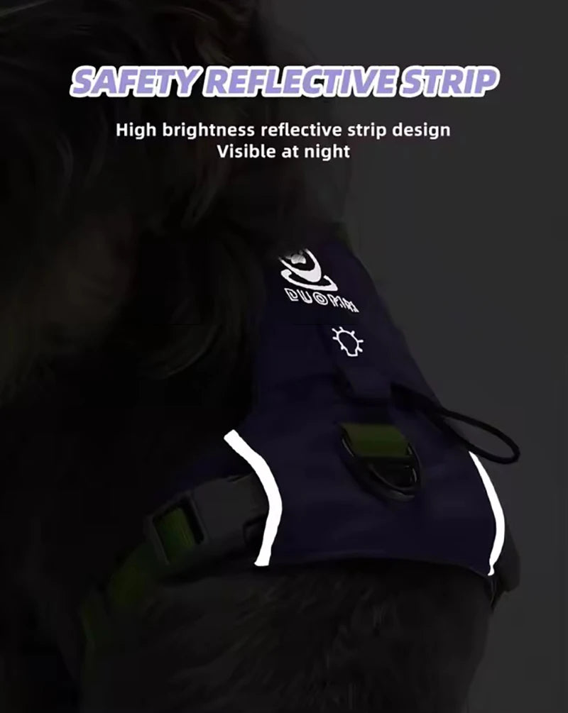 Pet Dog Harness Light Weight Reflective Vest Padded No Pull