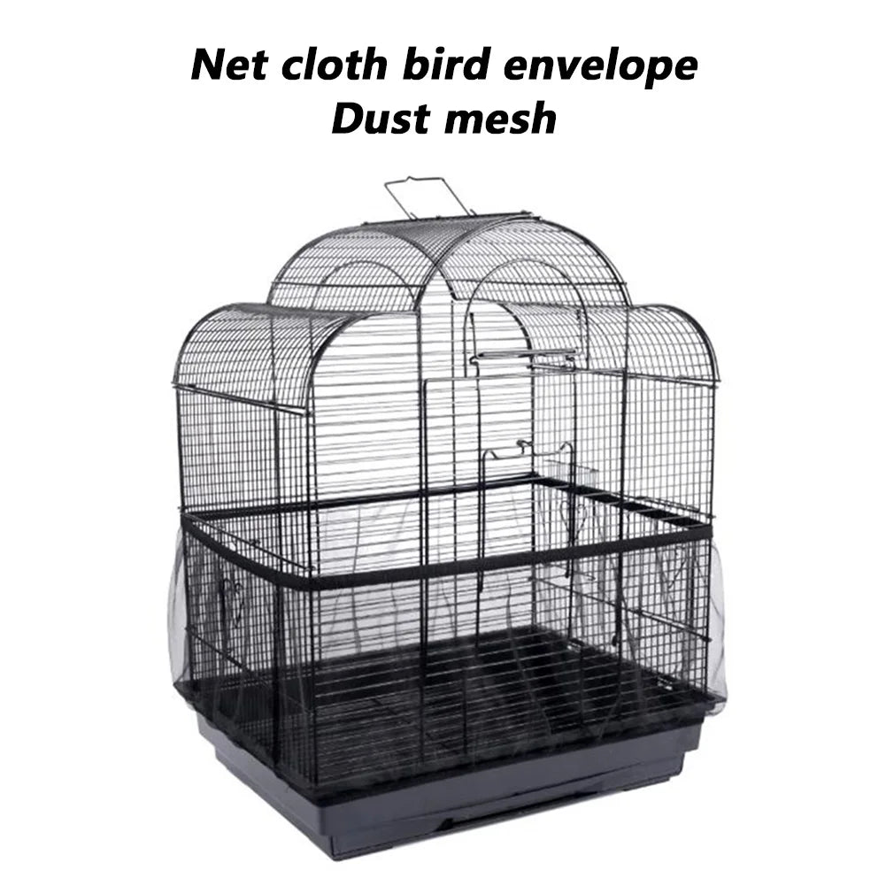 Alloet Nylon Mesh Parrot Cage Cover With Seed Catcher Guard