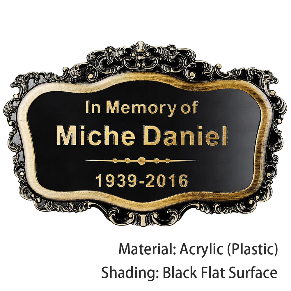 BILEEDA Personalized Memorial Plaque Engraved for Loved Ones Grave Marker