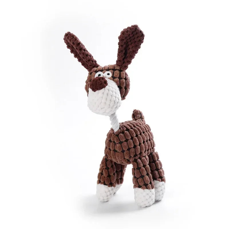 Corduroy Plush Dog Toy Bite Resistant Squeaky For All Dogs