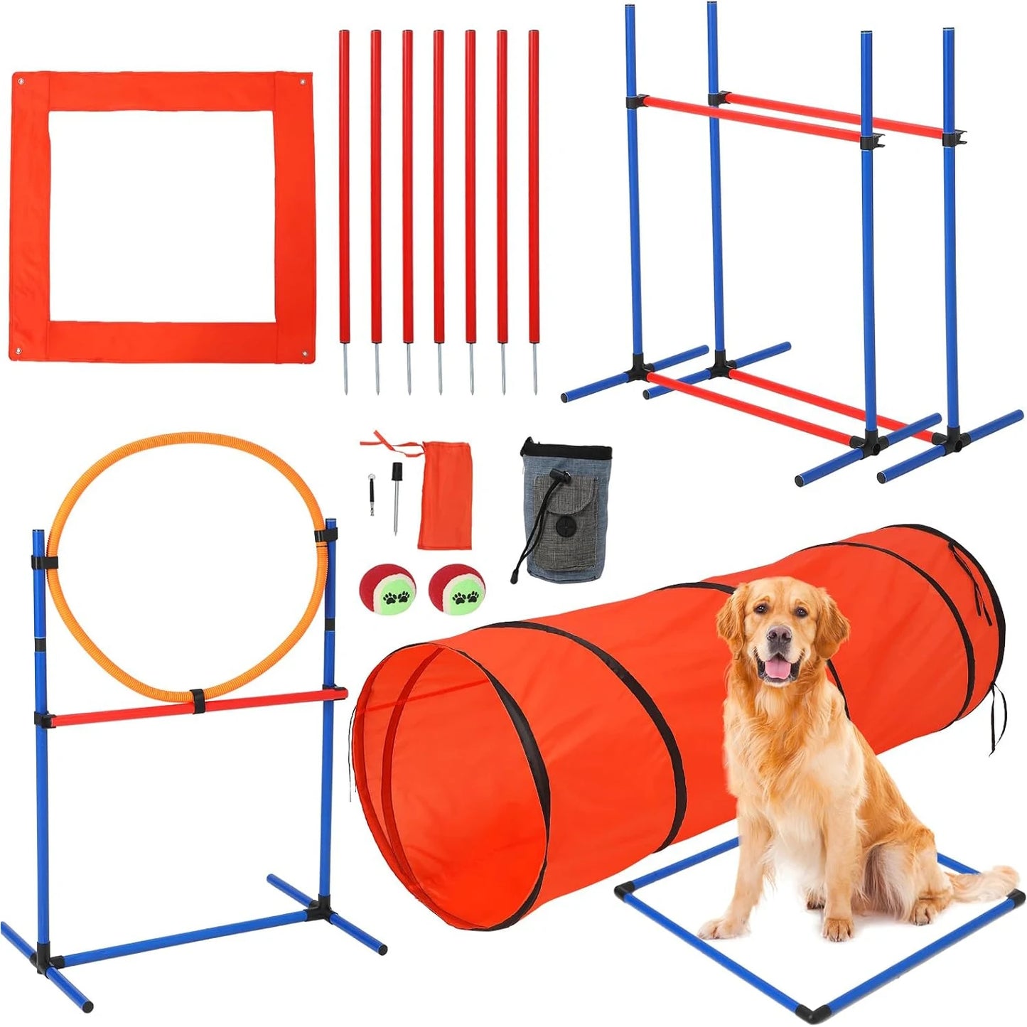 HiMISSH 87 Piece Dog Agility Training Set Obstacle Course