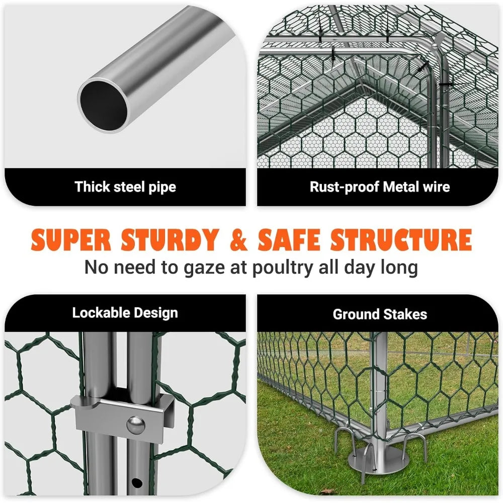 XMSJ Walk In Chicken Coop Outdoor Weather Resistant