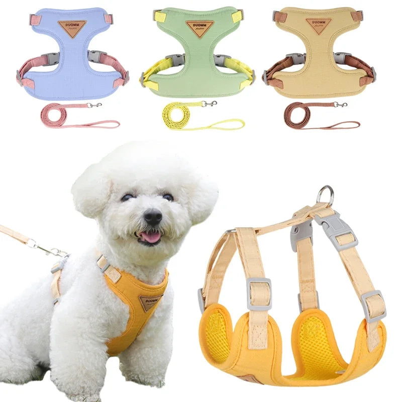 Puppy Harness And Leash Set Breathable Pet Chest Vest