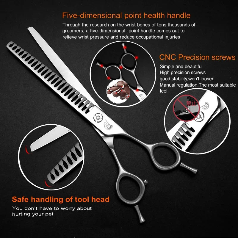 Crane 7.5/8.0inch Dog Beauty Scissors Professional Thinning Scissors Pet Items Chunker Scissors Dog Pets Supplies Accesories