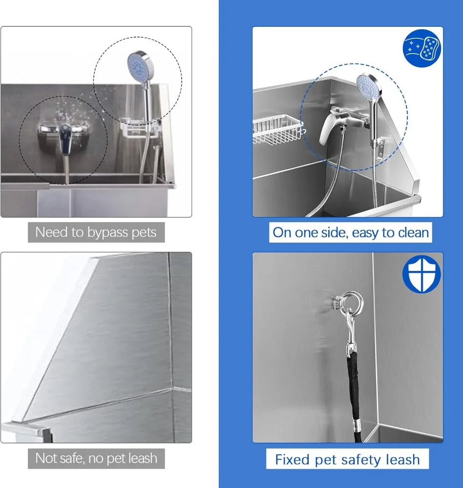 Hign-concerned Dog Bathing Tub With Sliding Door And Stairs