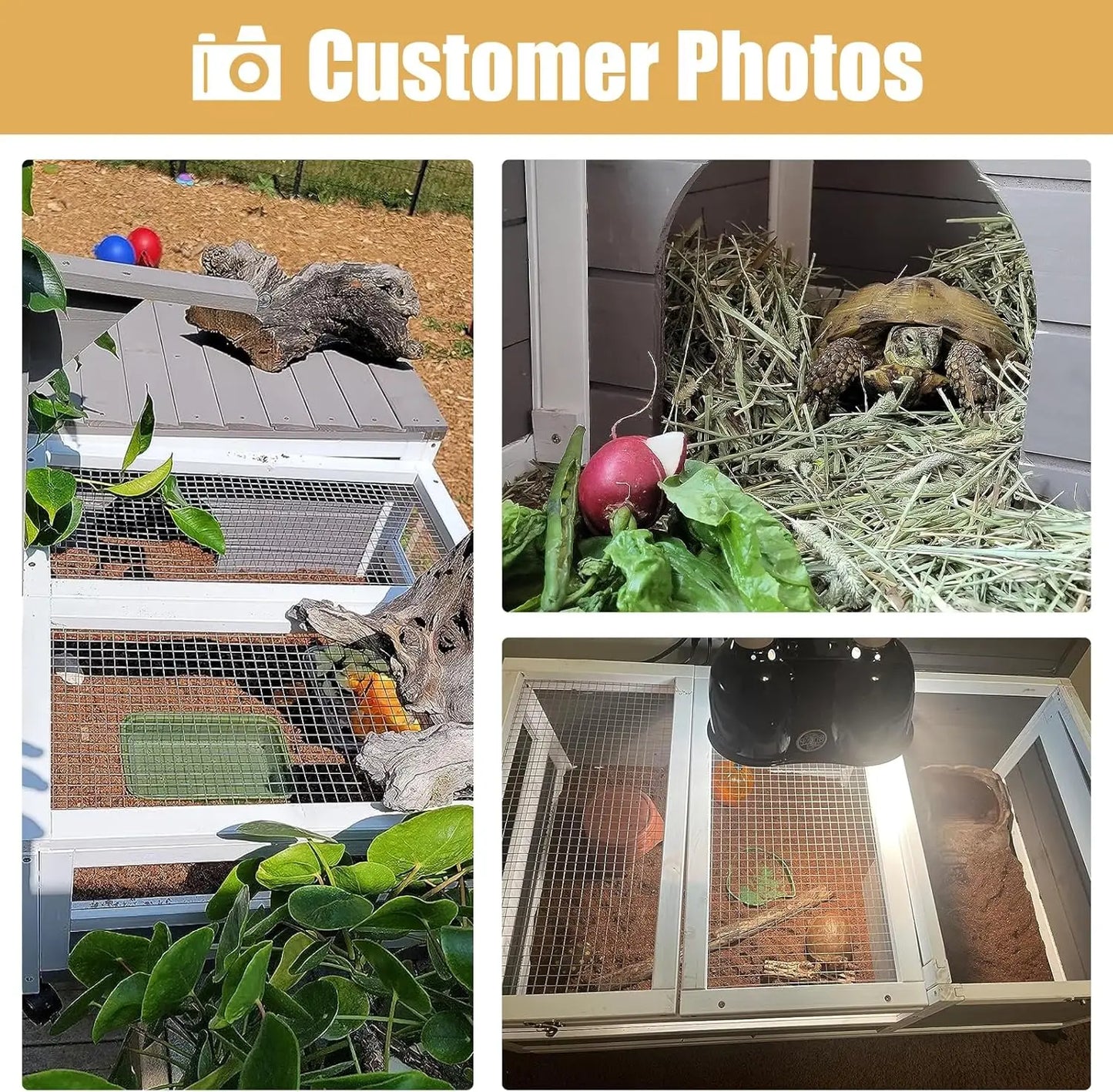 PetsCosset Tortoise Habitat On Wheels Wooden Tortoise Enclosure