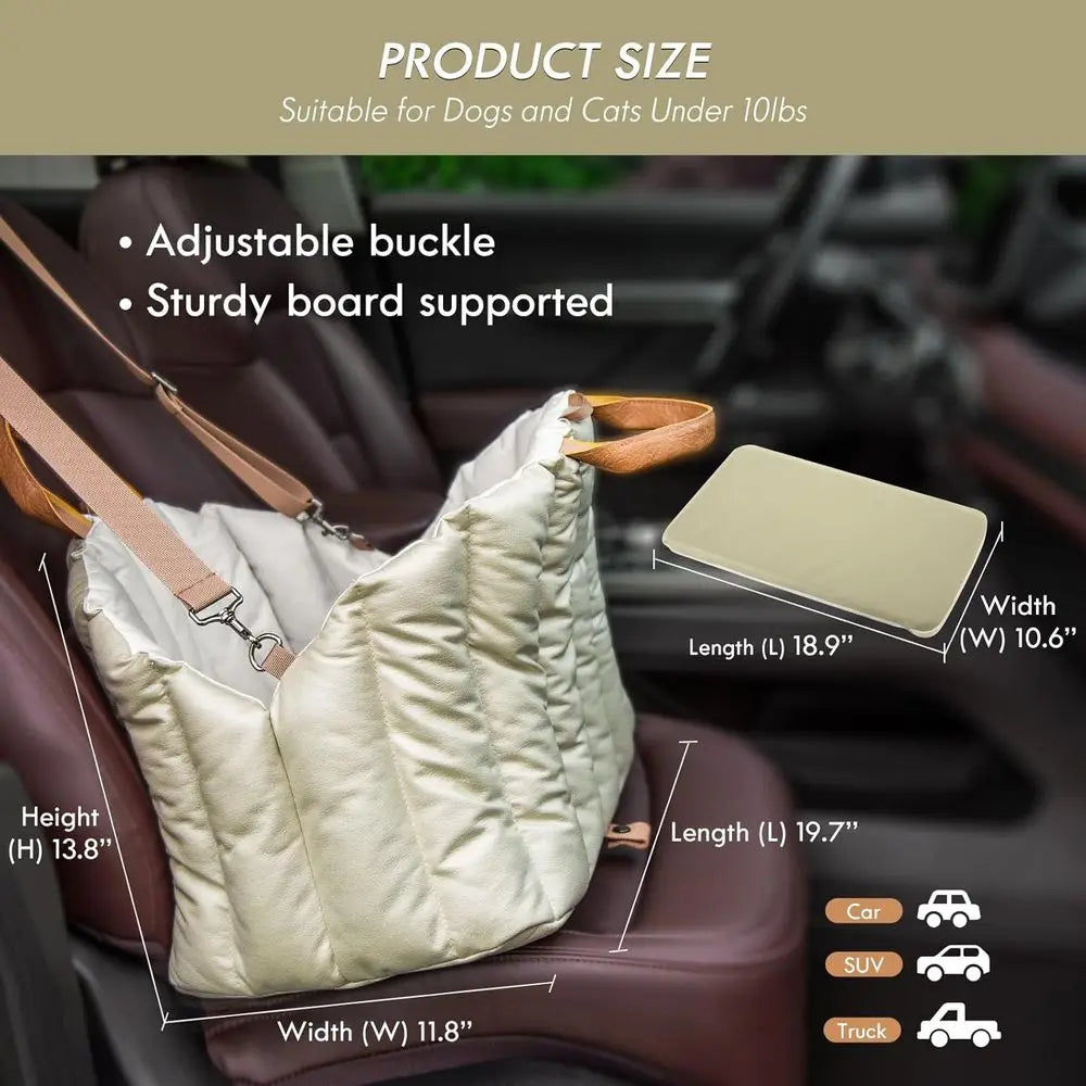 Dog Car Seat Travel Carrier Pet Bed Non Slip Booster