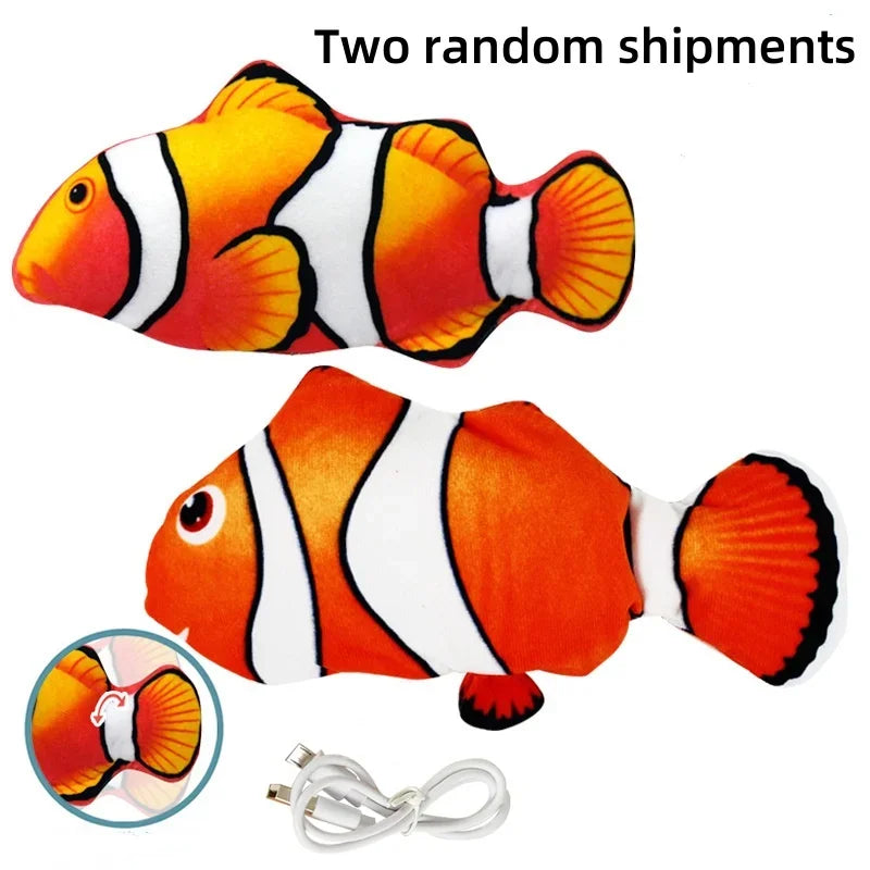 Interactive USB Fish Cat Toy Chew Bite Floppy Realistic Pet
