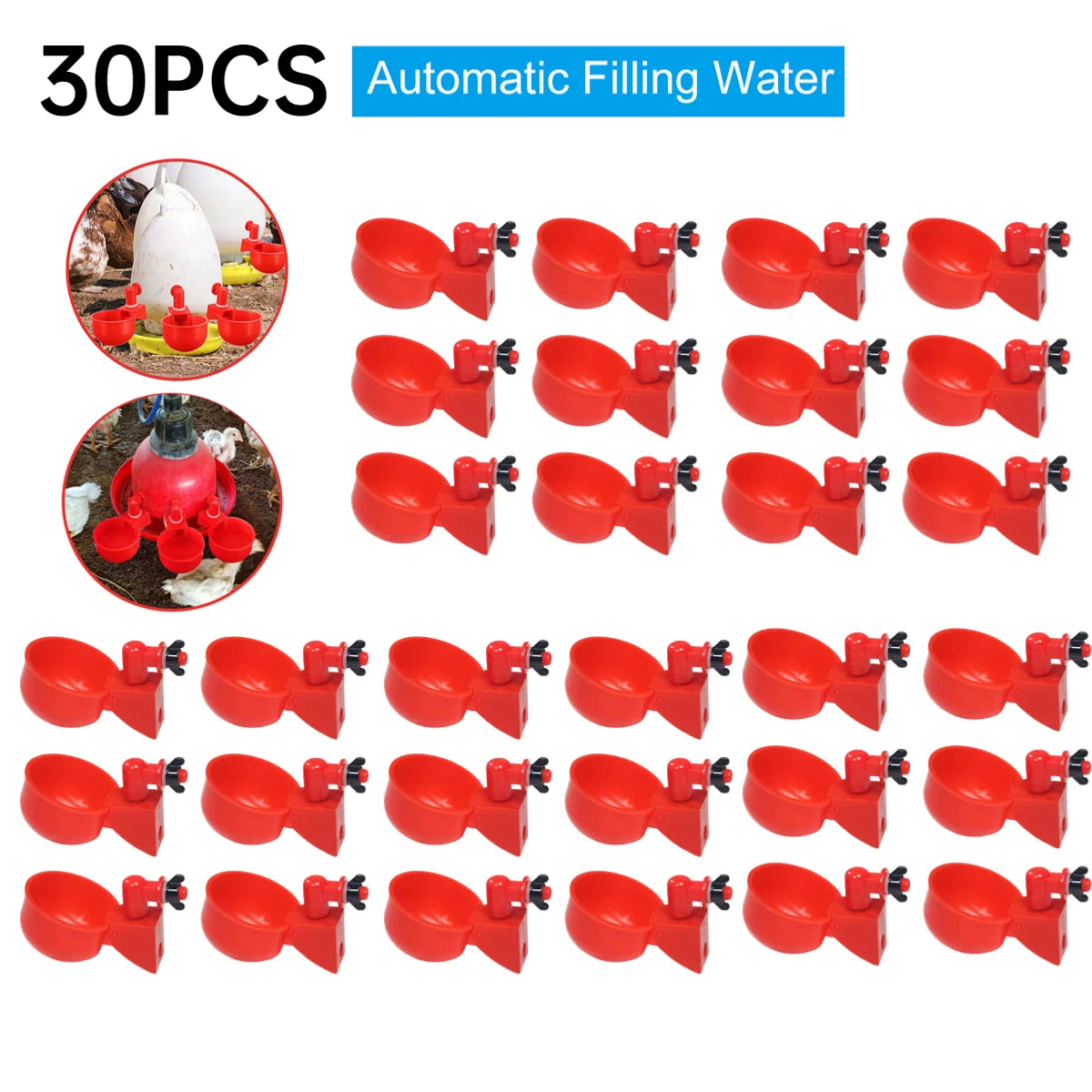 APWIKOGER Automatic Chicken Drinking Cup Waterer for Poultry