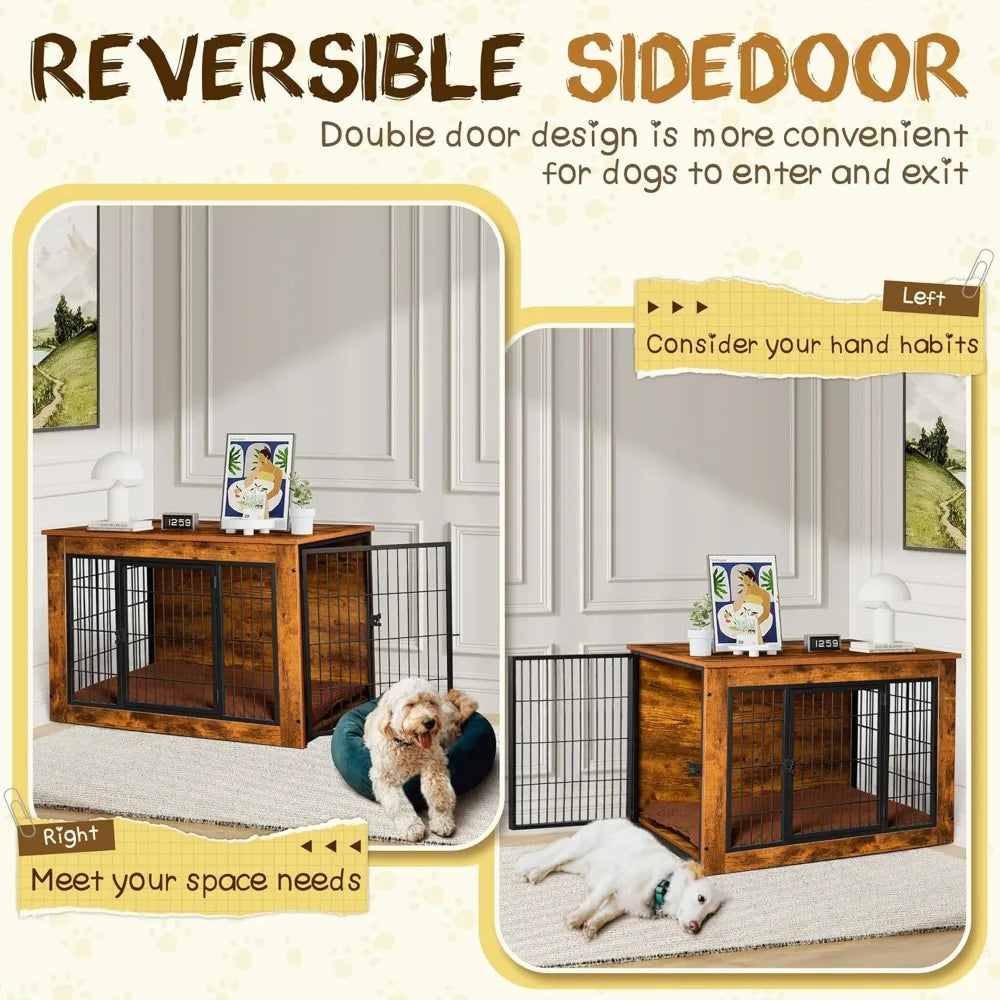 XMSJH Dog Crate Furniture With Thick Cushion End Table