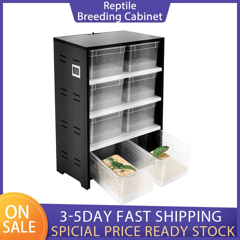 Critter Craze25 Reptile Breeding Cabinet With 8 Clear Boxes