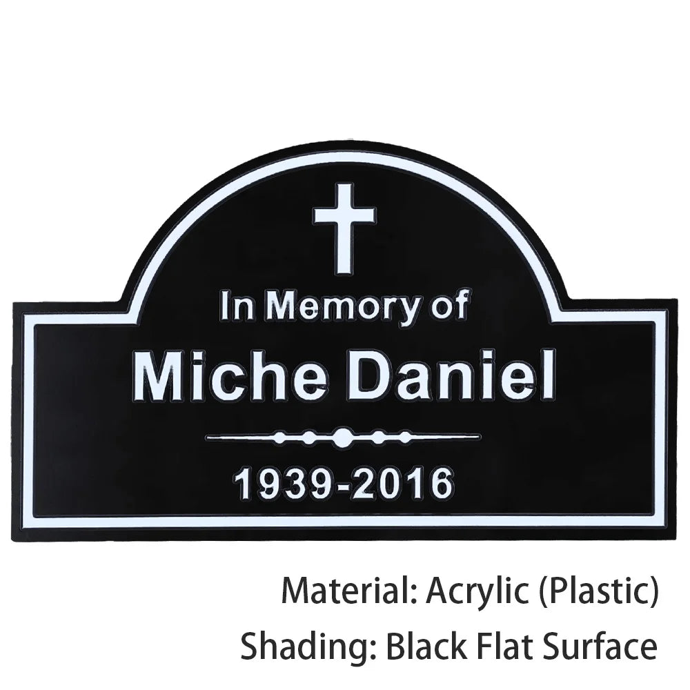 BILEEDA Personalized Memorial Plaque Engraved for Loved Ones Grave Marker