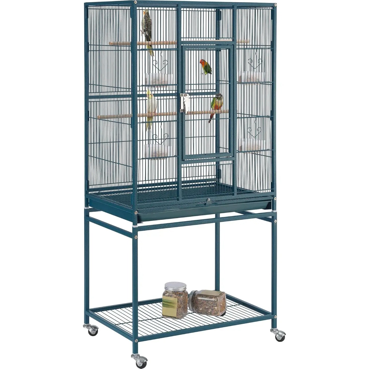 Wrought Iron Standing Parrot Cage For Small Birds Indoor Outdoor