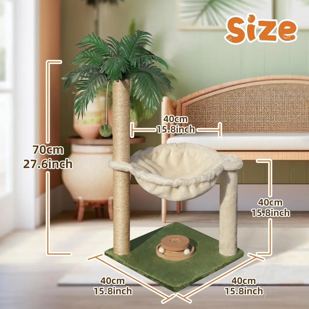 Breed Compact Cat Tree With Hammock And Scratching Post