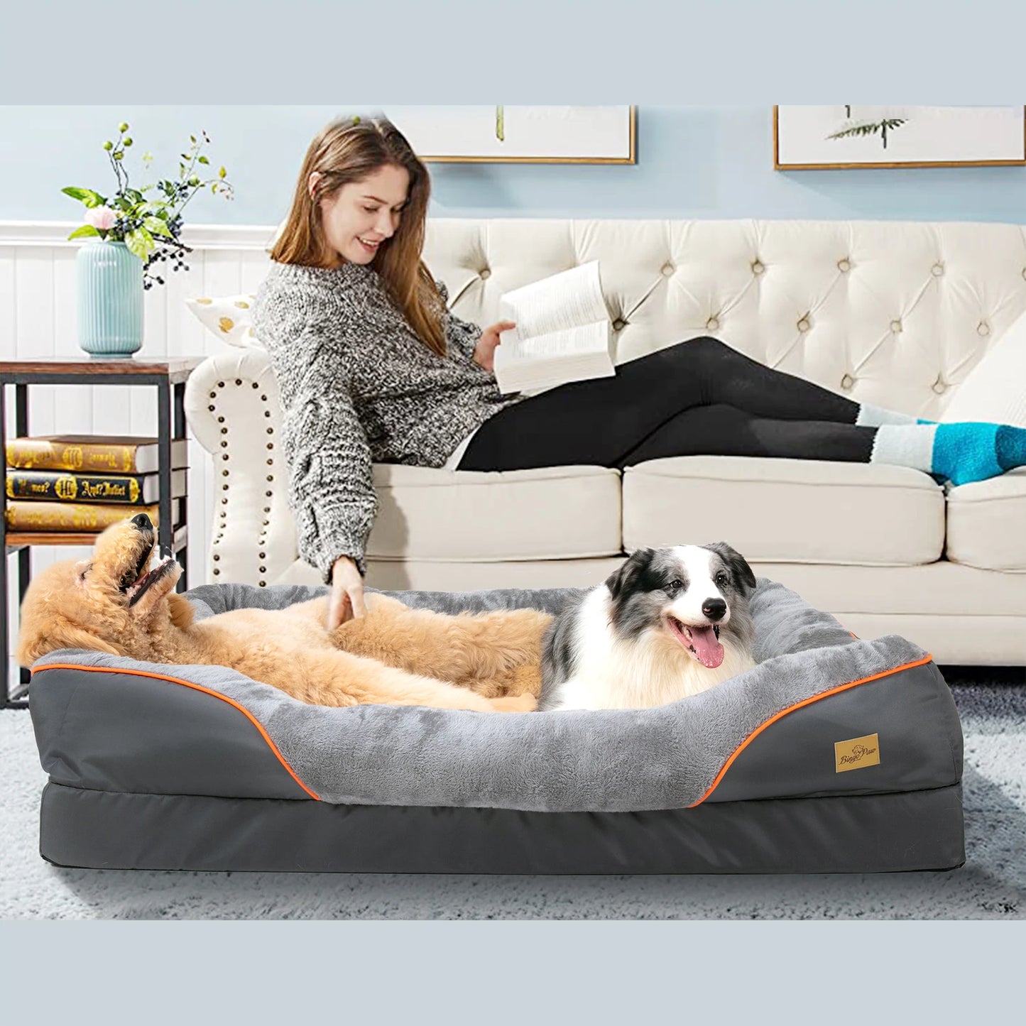 BINGOPAW Anti Allergy Dog Bed Warm Fleece Removable Cover Waterproof