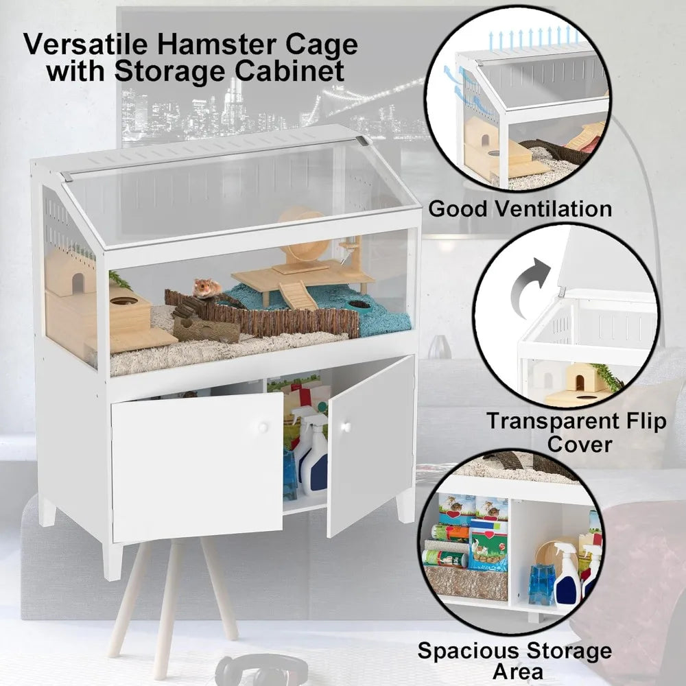 Hign-concerned Hamster Cage With Acrylic Panels Storage