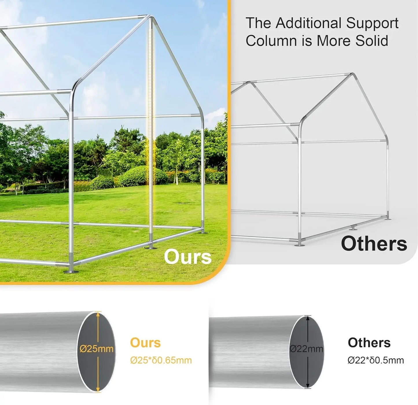 Walk-In Metal Chicken Coop With Run and Waterproof Cover