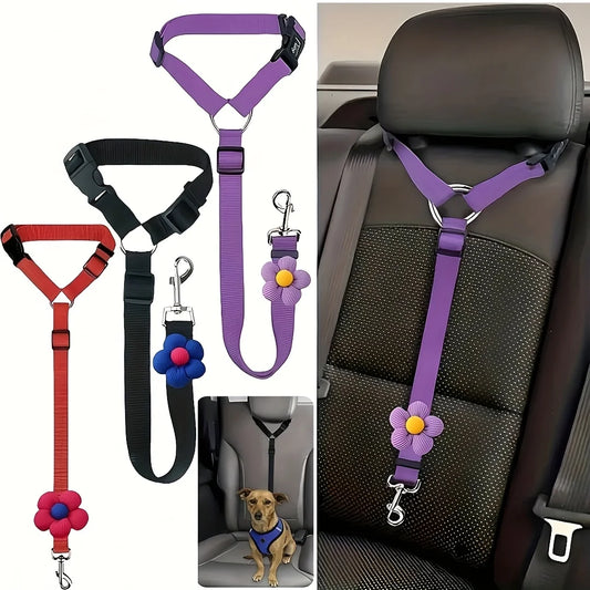 Dog Seat Belt For Vehicle Secure Pet Car Tether Leash
