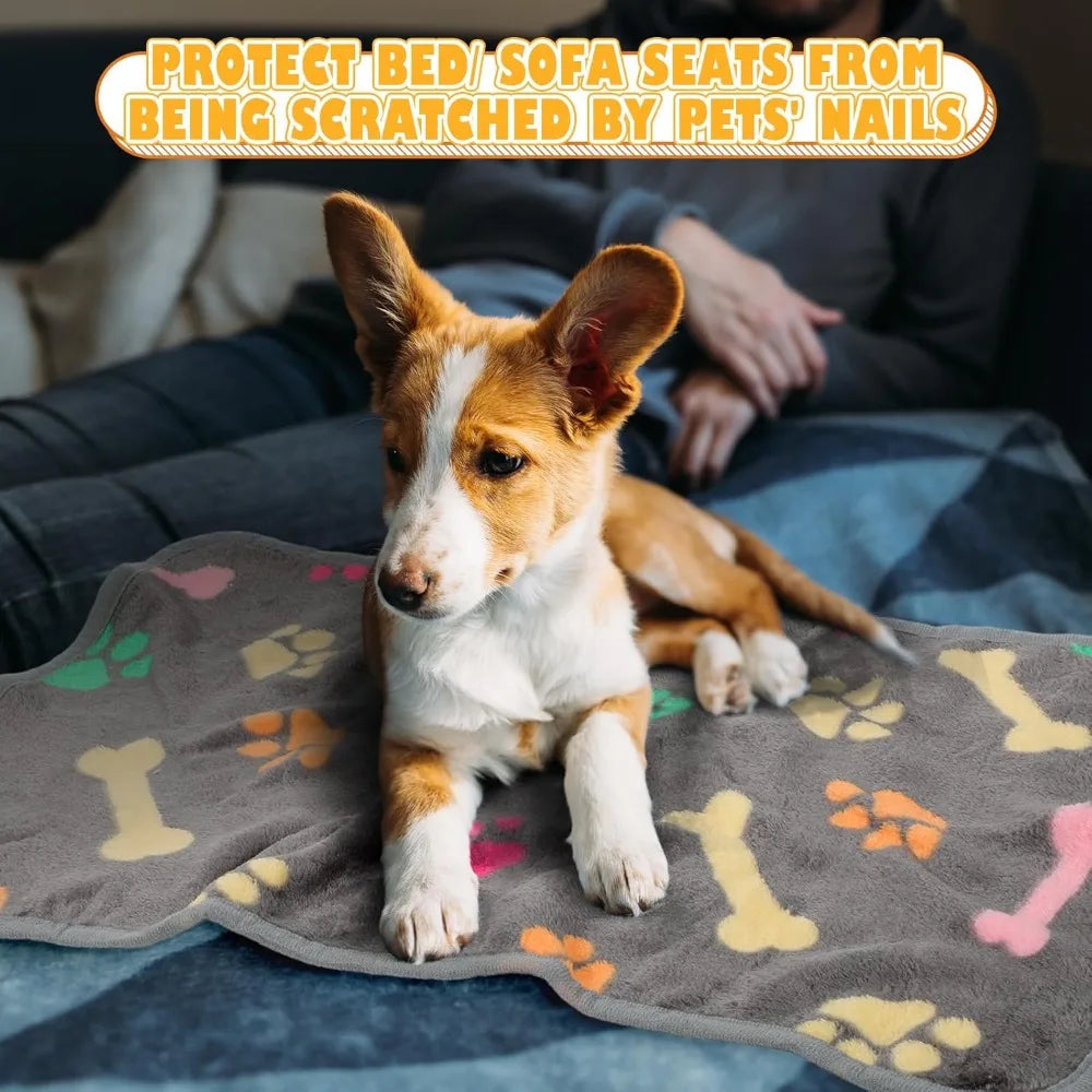 Cozy Fleece Pet Blanket Set For Puppies And Small Dogs