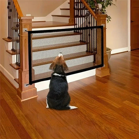 Heavy Duty Dog Barrier Fence With Hooks Foldable Mesh Gate