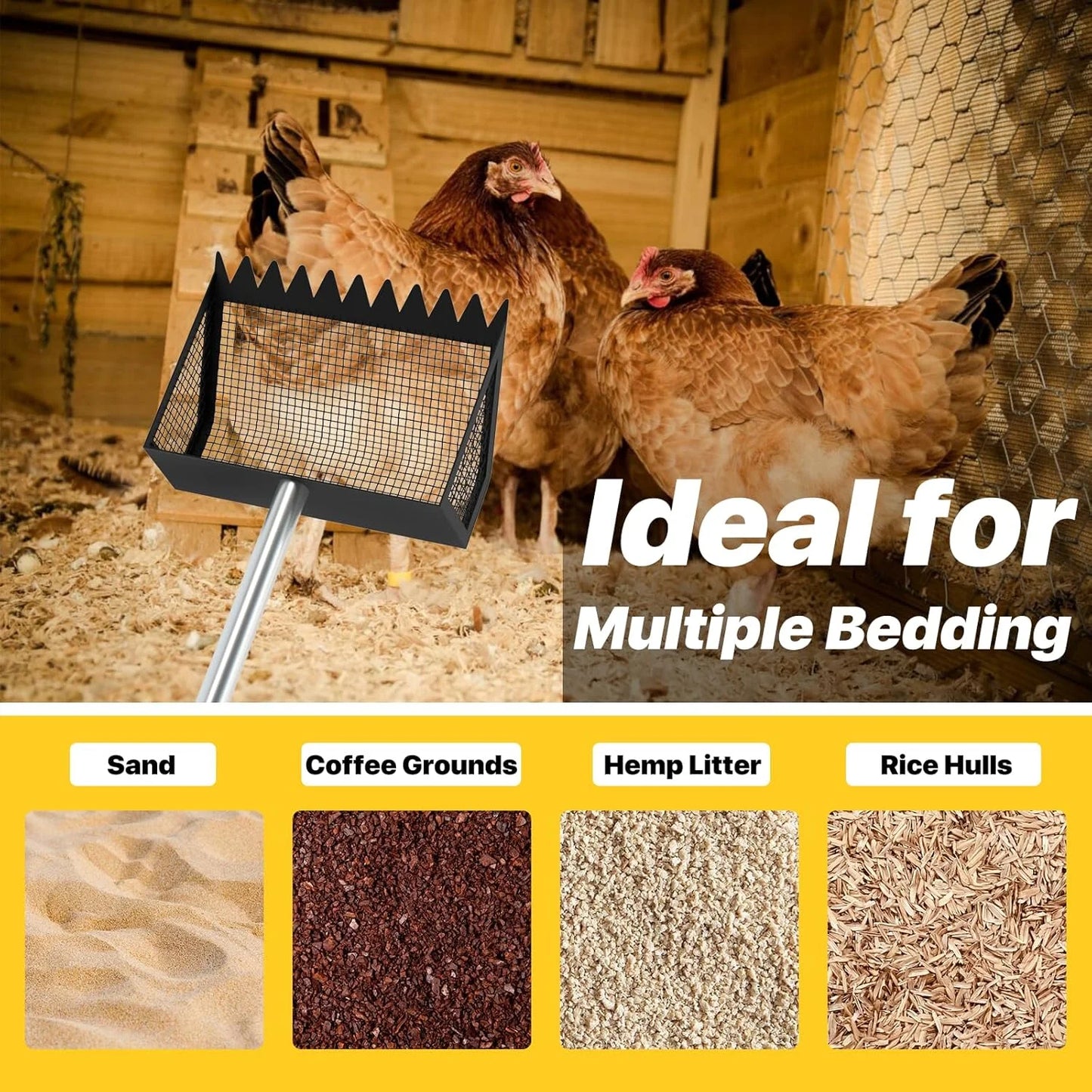 Chicken Poop Scooper With Extra Wide Scoop Mouth For Sand