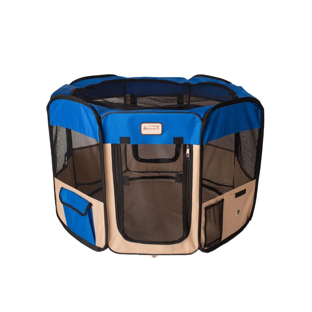 DUTRIEUX Portable Pet Playpen Zip Top Treat Pocket